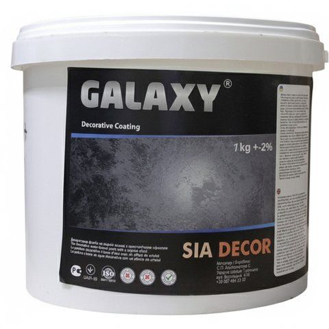 GALAXY штукатурка декоративная для стен искристо белая перламутровая 1кг фото