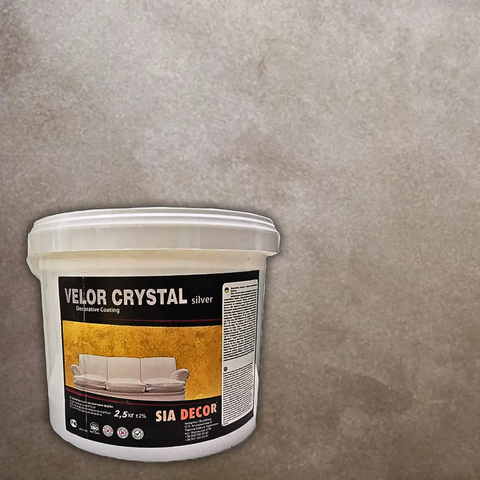 VELOR&nbsp;CRYSTAL silver штукатурка декоративна для стін перламутрова іскриста 2,5кг   фото